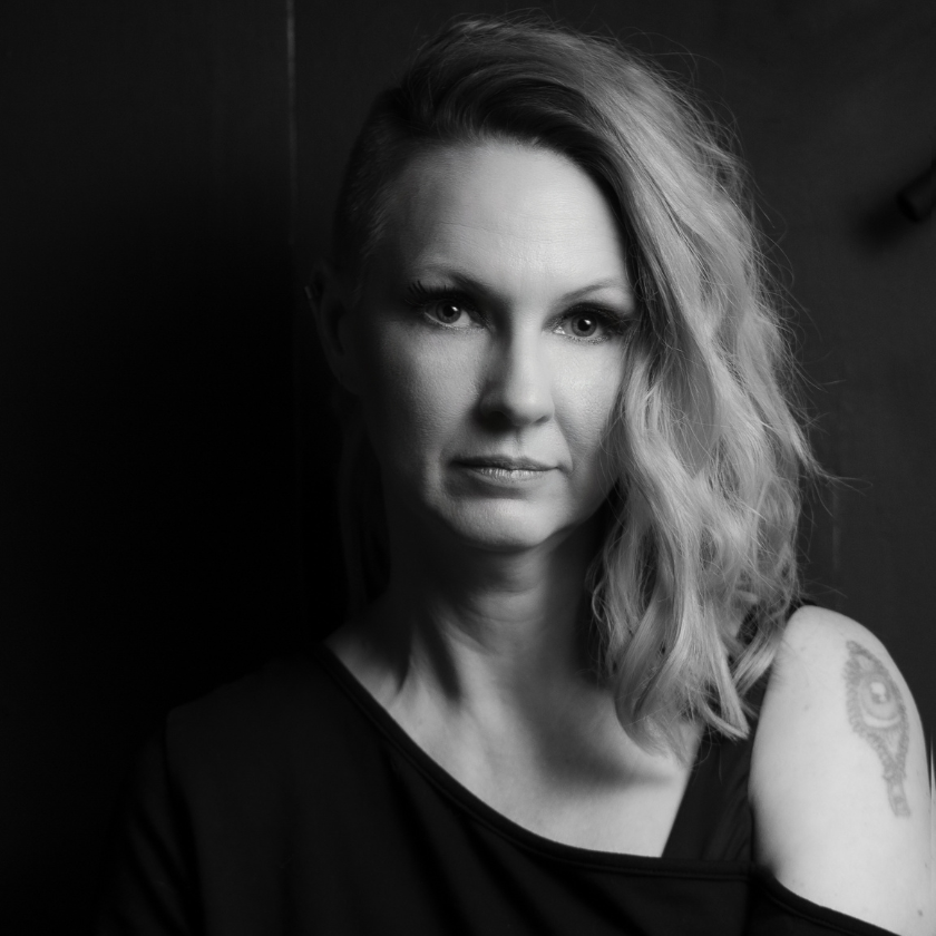 Black-and-white portrait of Alex Winters